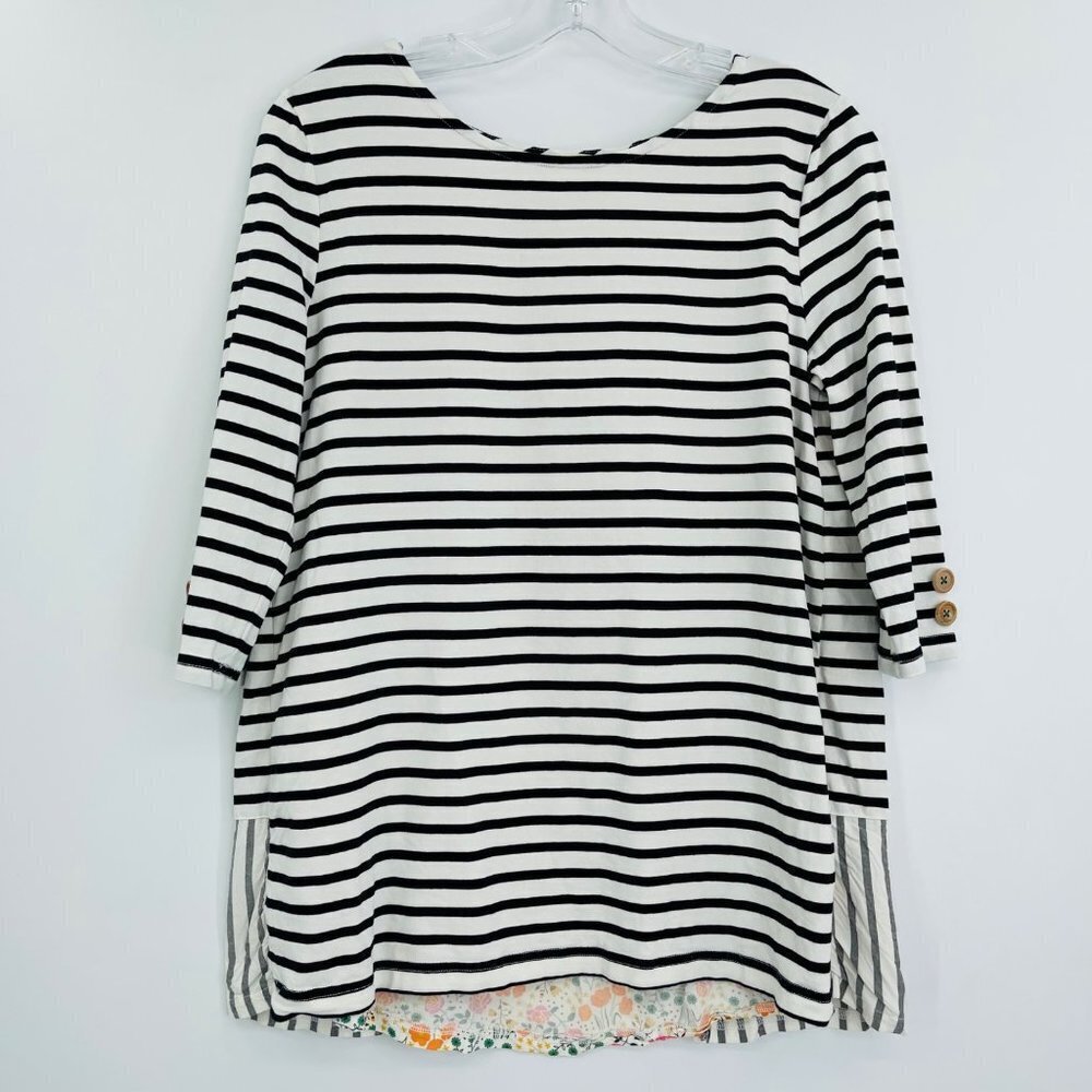 Matilda Jane Joanna Gains harvest days stripe floral top split back size small‎